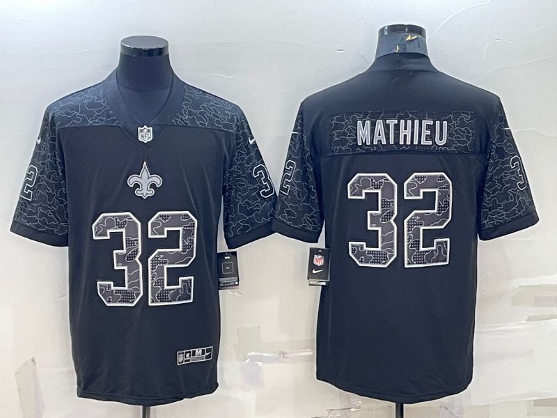 Men New Orleans Saints 32 Mathieu Black Reflector 2022 Nike Limited NFL Jersey